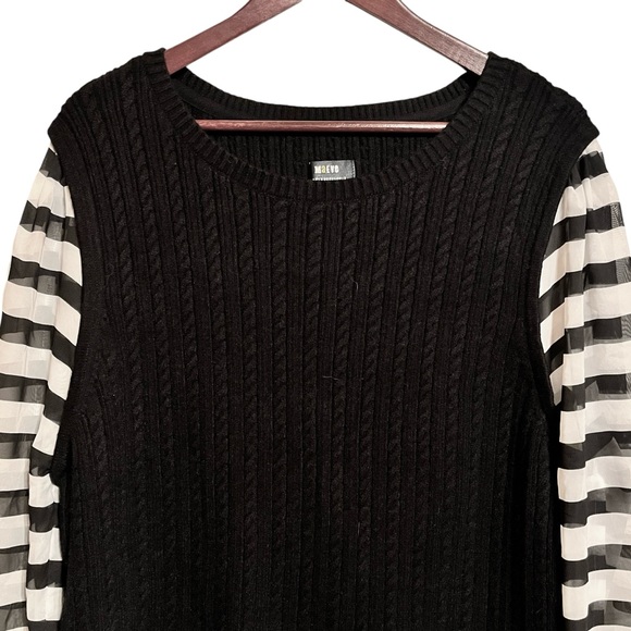 Maeve Anthropologie Cable Knit Sheer Sleeve Top Blouse Women’s 2XL - Picture 7 of 10